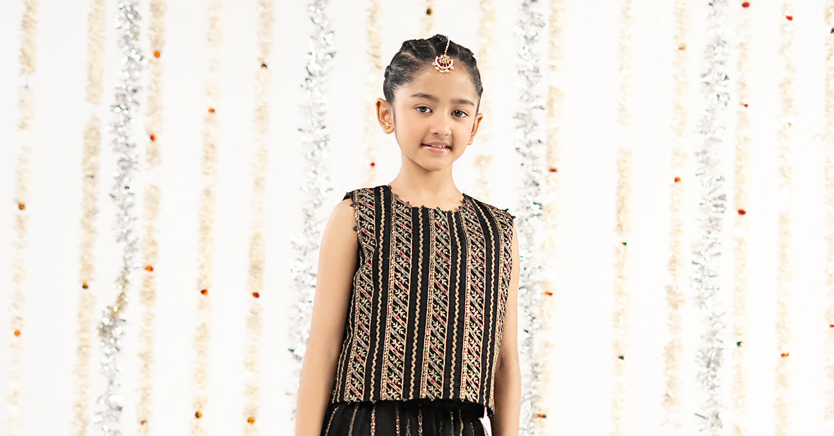kids-clothes-mks-ef26-34-black by Maria B Kids - Designer Dress  - Type : KidsClothes - Available at Libayah - 100% Original 