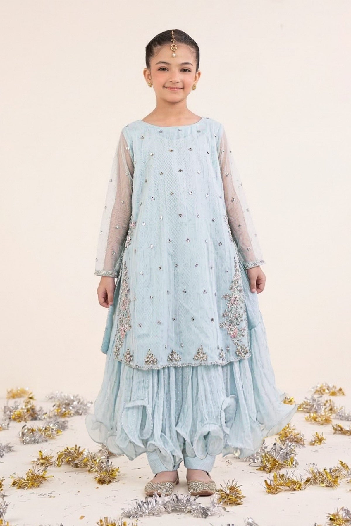 kids-clothes-mks-ef26-42-sky-blue by Maria B Kids - Designer Dress  - Type : KidsClothes - Available at Libayah - 100% Original 