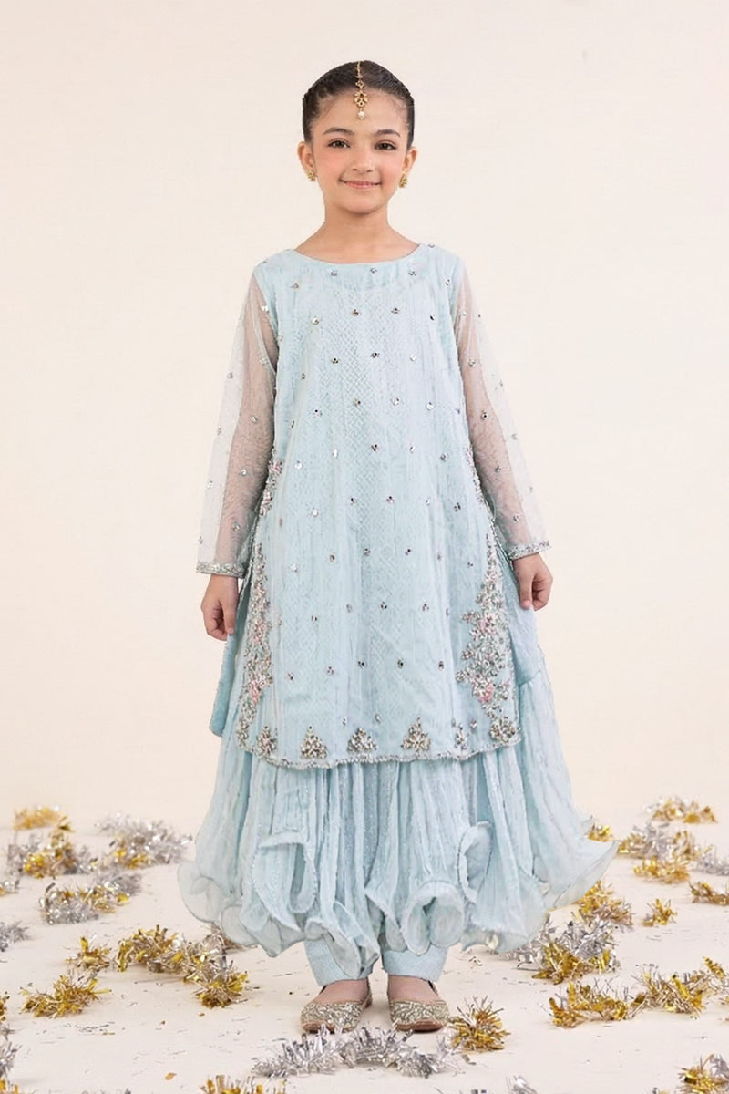 kids-clothes-mks-ef26-42-sky-blue by Maria B Kids - Designer Dress  - Type : KidsClothes - Available at Libayah - 100% Original 
