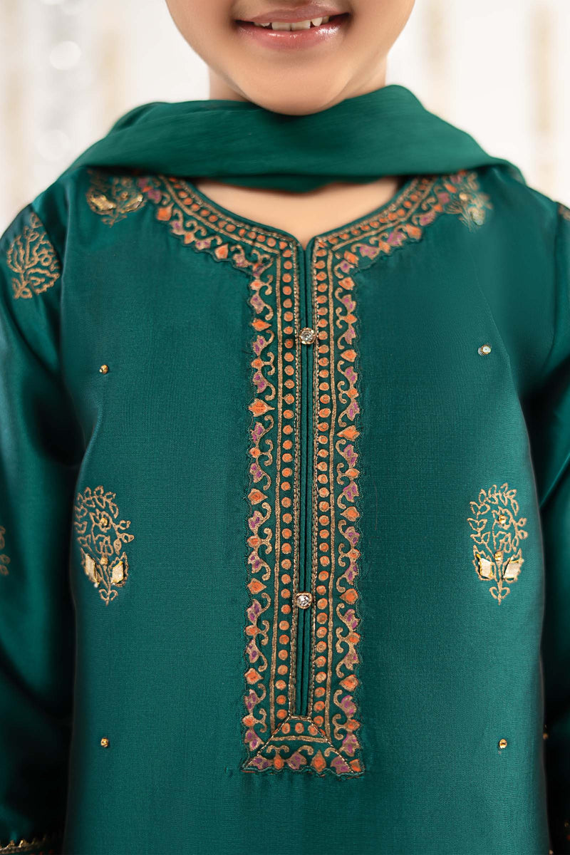 kids-clothes-mks-ef26-46-sea-green by Maria B Kids - Designer Dress  - Type : KidsClothes - Available at Libayah - 100% Original 