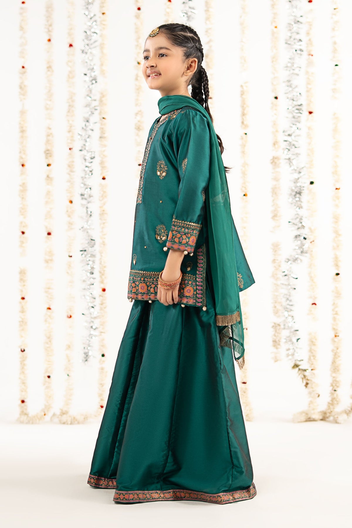 kids-clothes-mks-ef26-46-sea-green by Maria B Kids - Designer Dress  - Type : KidsClothes - Available at Libayah - 100% Original 