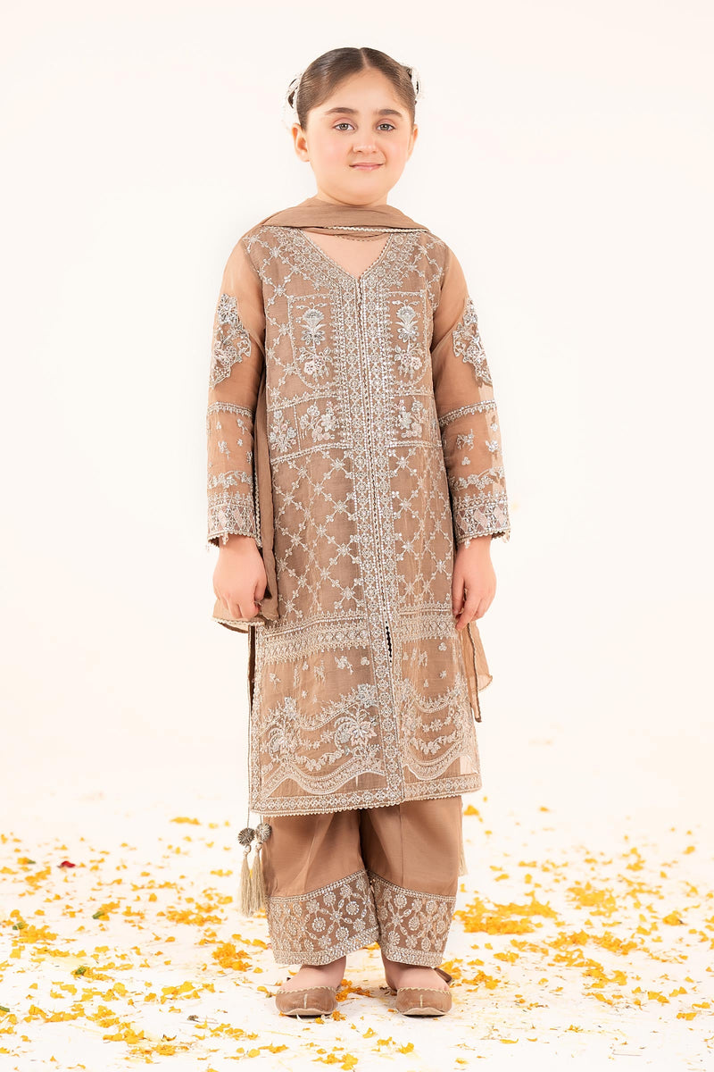 kids-clothes-mks-ef26-48-coffee by Maria B Kids - Designer Dress  - Type : KidsClothes - Available at Libayah - 100% Original 