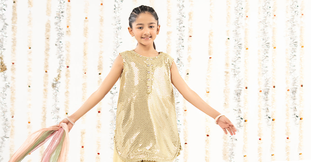 kids-clothes-mks-ef26-50-green by Maria B Kids - Designer Dress  - Type : KidsClothes - Available at Libayah - 100% Original 