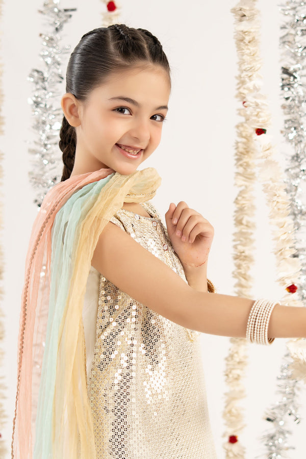 kids-clothes-mks-ef26-50-off-white by Maria B Kids - Designer Dress  - Type : KidsClothes - Available at Libayah - 100% Original 