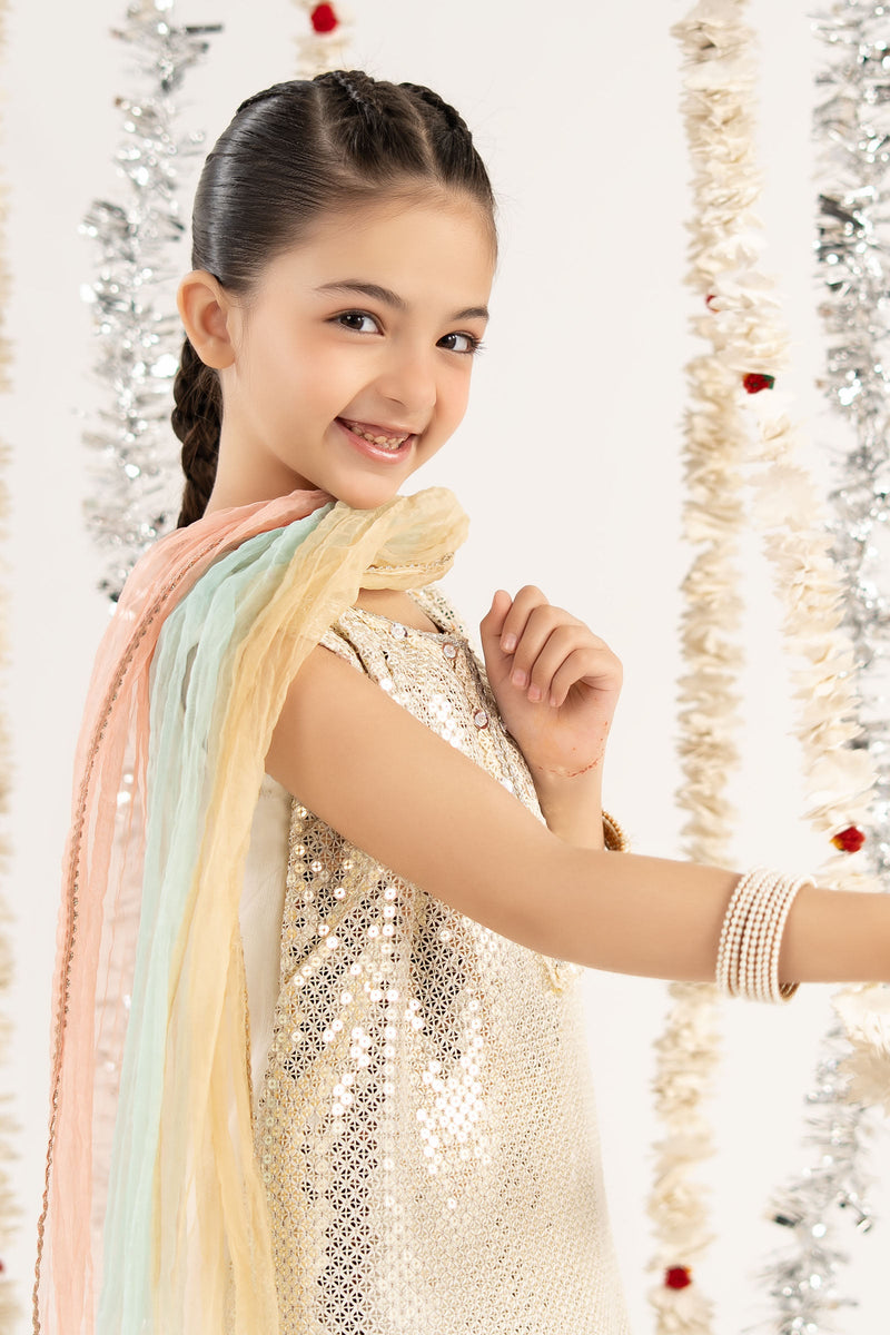 kids-clothes-mks-ef26-50-off-white by Maria B Kids - Designer Dress  - Type : KidsClothes - Available at Libayah - 100% Original 