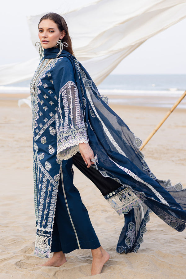 Marjjan | Mavi Lawn | MLL-19 A (TEAL BLUE) by Marjjan - Designer Dress  - Type : Ladies Clothes - Available at Libayah - 100% Original 