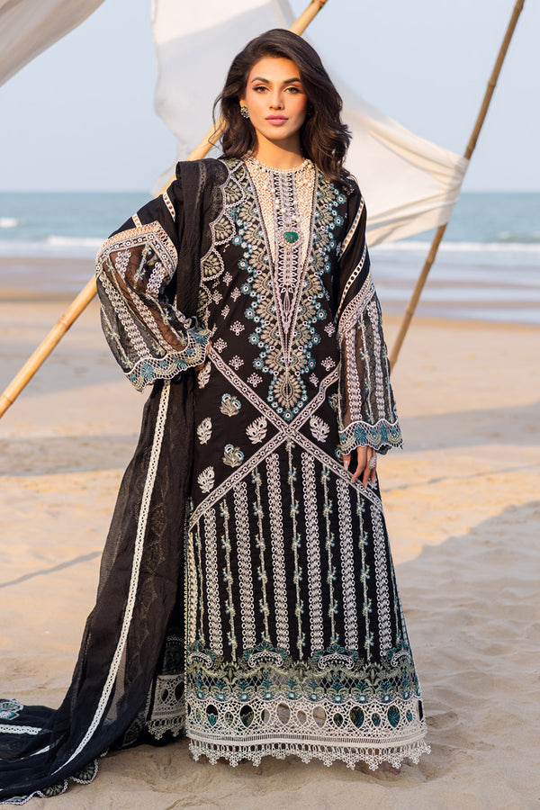 Marjjan | Mavi Lawn | MLL-19 B (BLACK) by Marjjan - Designer Dress  - Type : Ladies Clothes - Available at Libayah - 100% Original 