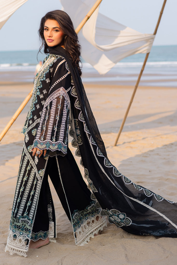 Marjjan | Mavi Lawn | MLL-19 B (BLACK) by Marjjan - Designer Dress  - Type : Ladies Clothes - Available at Libayah - 100% Original 