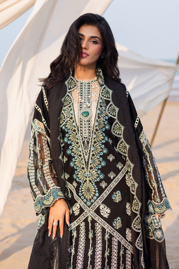Marjjan | Mavi Lawn | MLL-19 B (BLACK) by Marjjan - Designer Dress  - Type : Ladies Clothes - Available at Libayah - 100% Original 