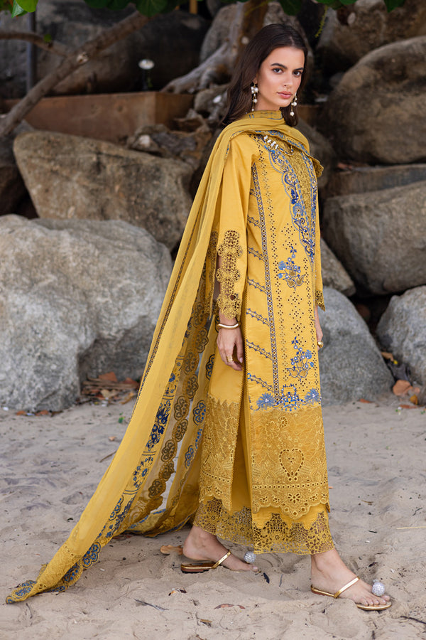 Marjjan | Mavi Lawn | MLL-23 B (MUSTARD) by Marjjan - Designer Dress  - Type : Ladies Clothes - Available at Libayah - 100% Original 