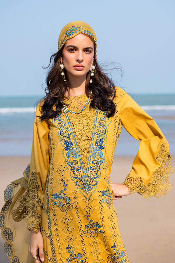 Marjjan | Mavi Lawn | MLL-23 B (MUSTARD) by Marjjan - Designer Dress  - Type : Ladies Clothes - Available at Libayah - 100% Original 