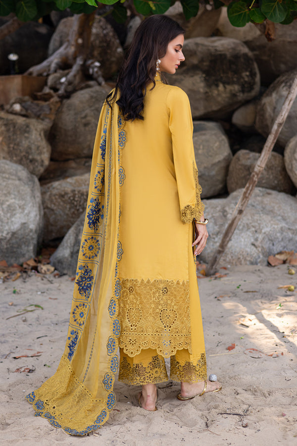 Marjjan | Mavi Lawn | MLL-23 B (MUSTARD) by Marjjan - Designer Dress  - Type : Ladies Clothes - Available at Libayah - 100% Original 