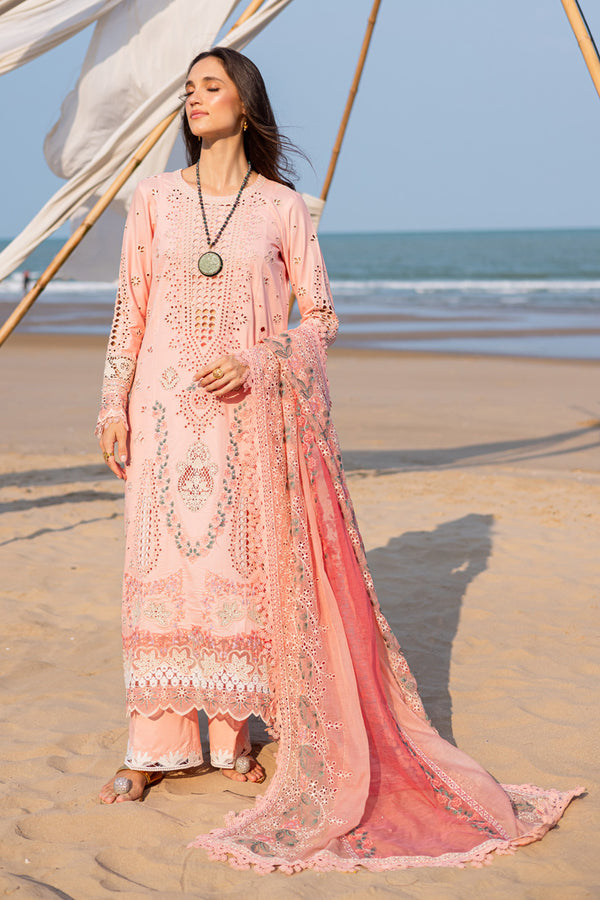 Marjjan | Mavi Lawn | MLL-24 A (PEACH) by Marjjan - Designer Dress  - Type : Ladies Clothes - Available at Libayah - 100% Original 