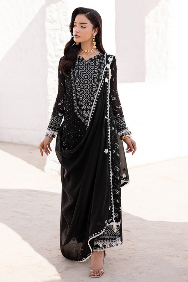 Marjjan | Elyna Lawn | REINA MP-44 (BLACK) by Marjjan - Designer Dress  - Type : Ladies Clothes - Available at Libayah - 100% Original 