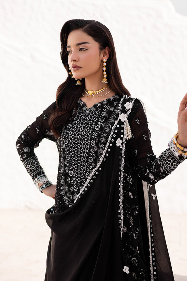 Marjjan | Elyna Lawn | REINA MP-44 (BLACK) by Marjjan - Designer Dress  - Type : Ladies Clothes - Available at Libayah - 100% Original 