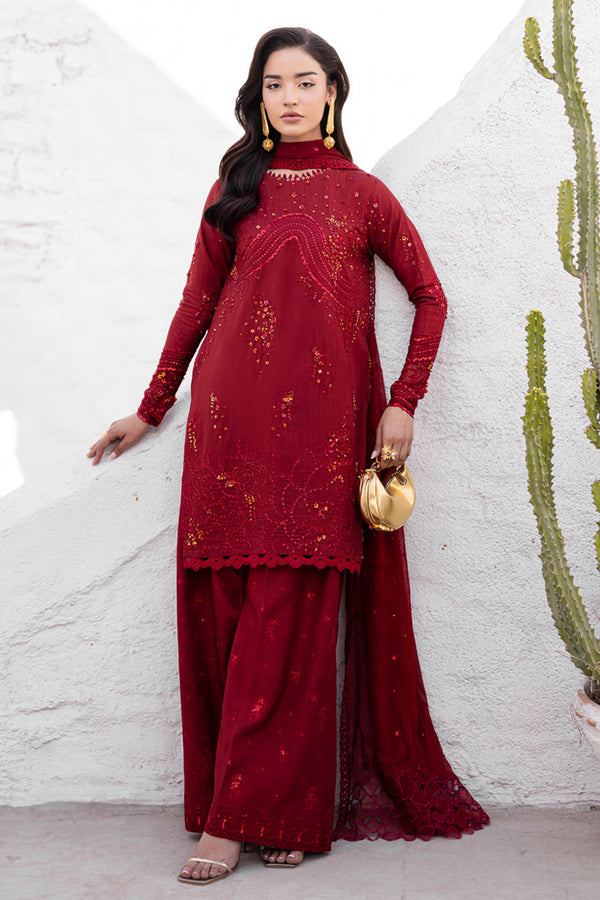 Marjjan | Elyna Lawn | SACRLET MP-48 (RED) by Marjjan - Designer Dress  - Type : Ladies Clothes - Available at Libayah - 100% Original 