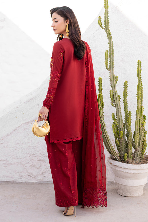 Marjjan | Elyna Lawn | SACRLET MP-48 (RED) by Marjjan - Designer Dress  - Type : Ladies Clothes - Available at Libayah - 100% Original 