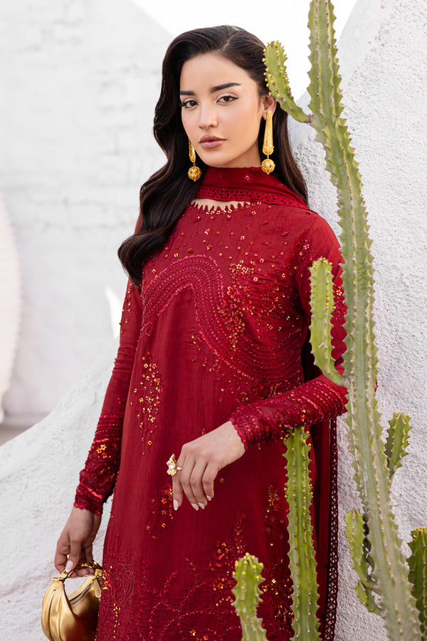 Marjjan | Elyna Lawn | SACRLET MP-48 (RED) by Marjjan - Designer Dress  - Type : Ladies Clothes - Available at Libayah - 100% Original 
