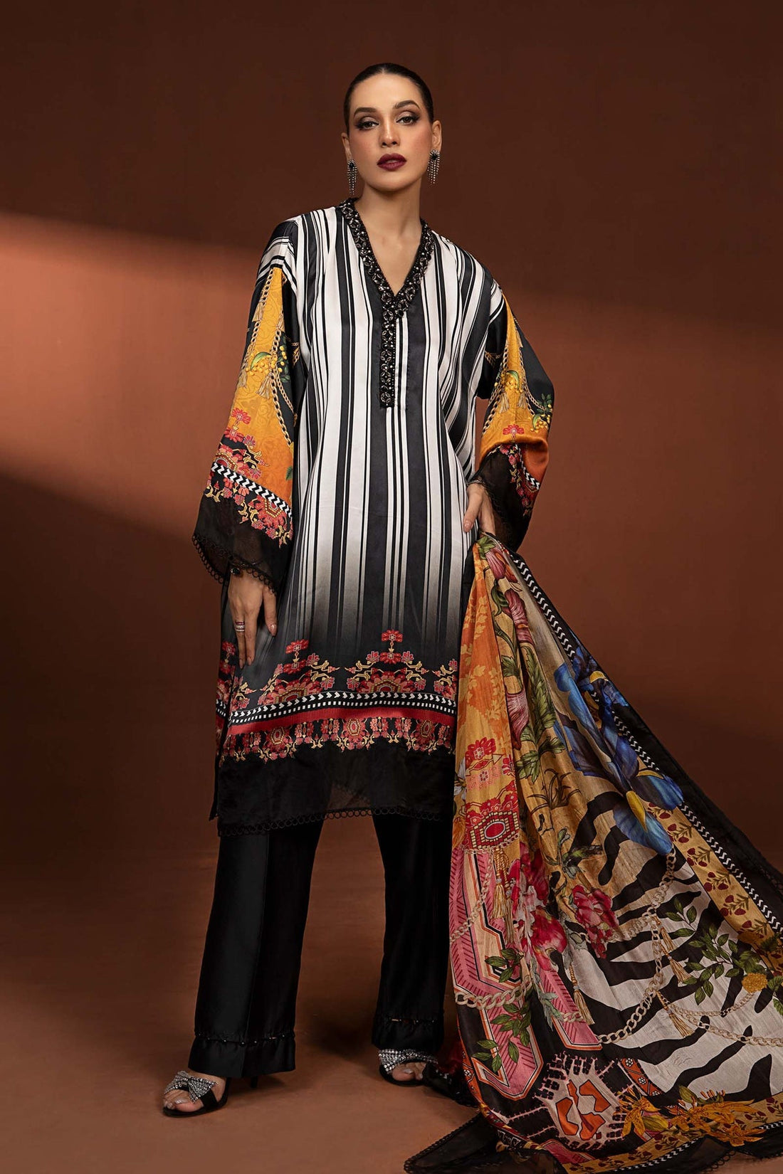 Maria B | Silk Collection 24 | MPS-PF24-01 by Maria B - Designer Dress - Type: Luxury - Available at Libayah - 100% Original