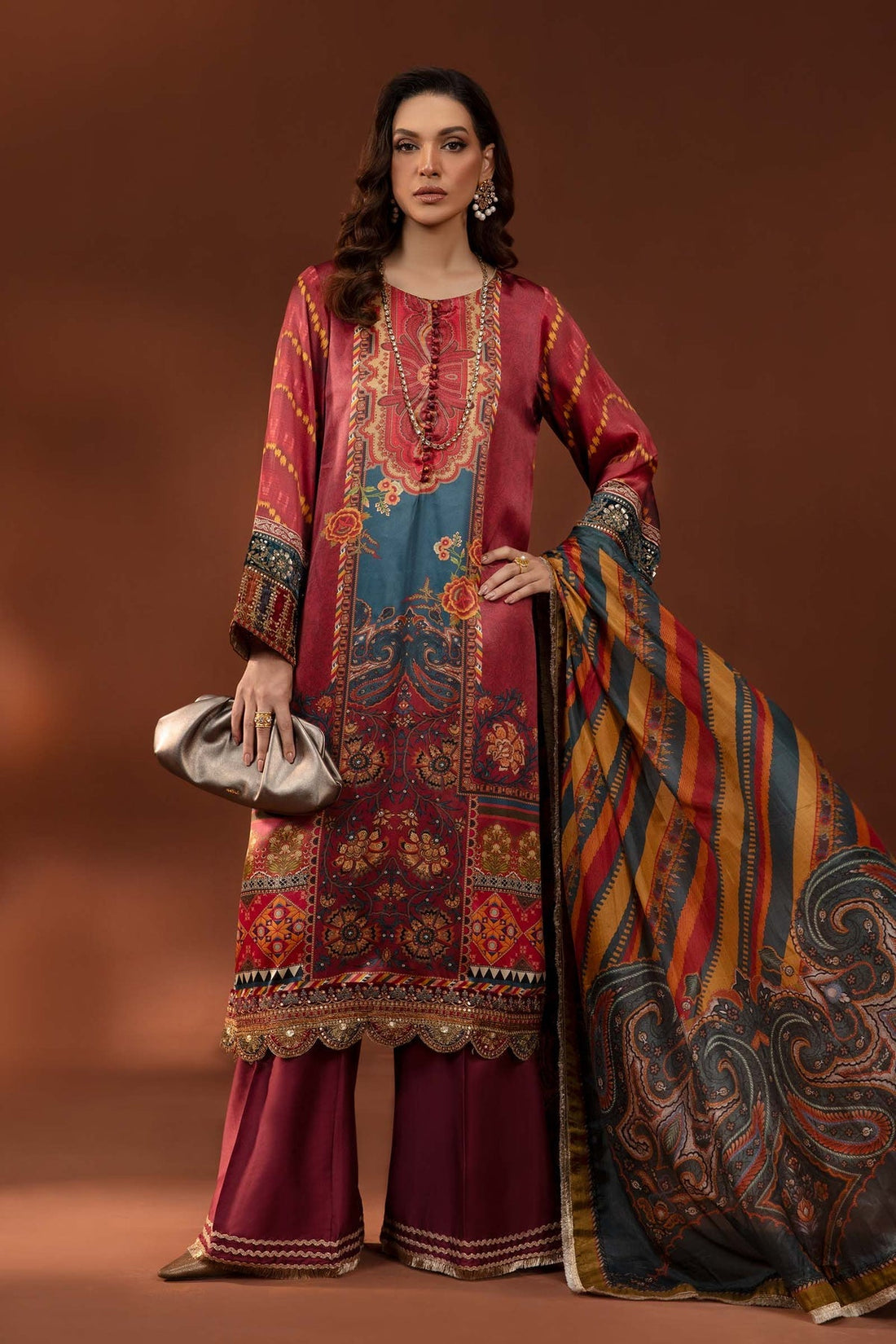 Maria B | Silk Collection 24 | MPS-PF24-08 by Maria B - Designer Dress - Type: Luxury - Available at Libayah - 100% Original