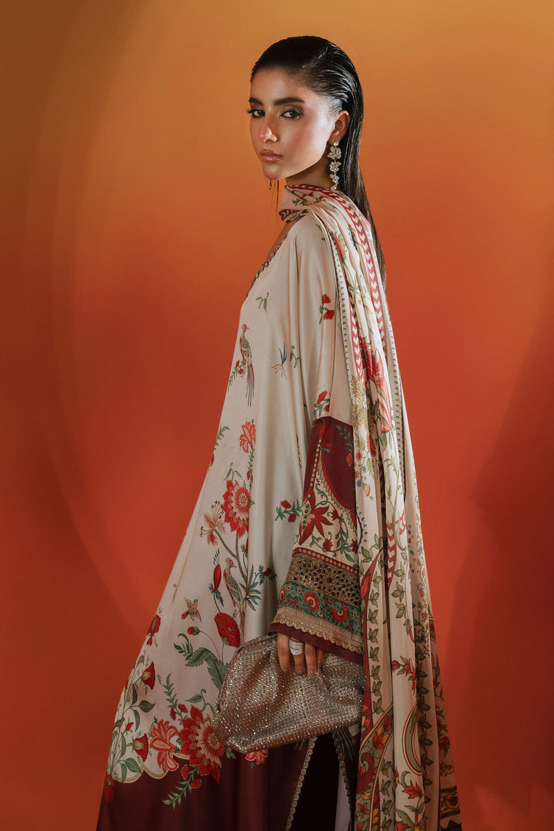 Maria B | Silk Prints | Satin Silk Suit SS-02 by Maria B - Designer Dress  - Type : Ladies Clothes - Available at Libayah - 100% Original 