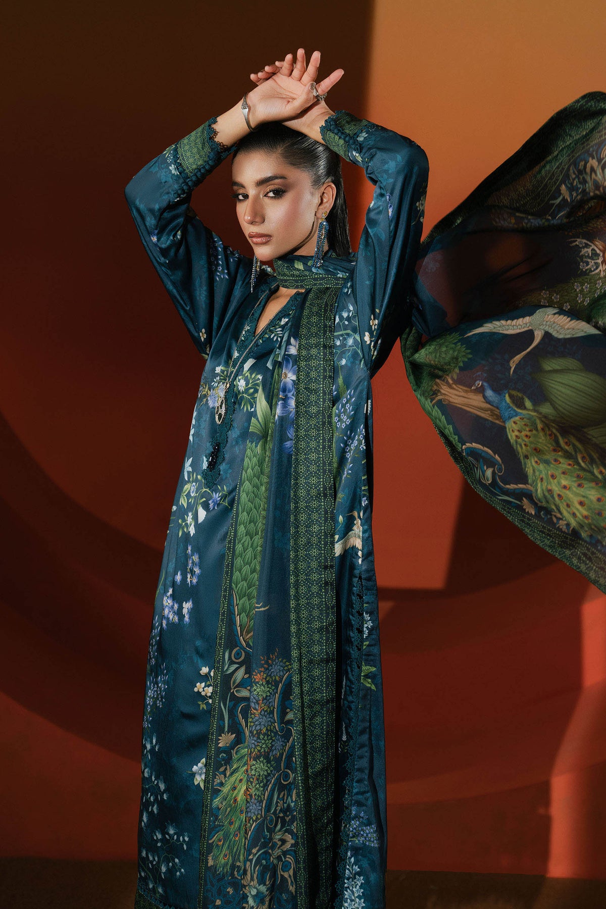 Maria B | Luxury Pret Pre Fall | MPS-EF26-05R1-Teal by Maria B - Designer Dress  - Type : Ladies Clothes - Available at Libayah - 100% Original 