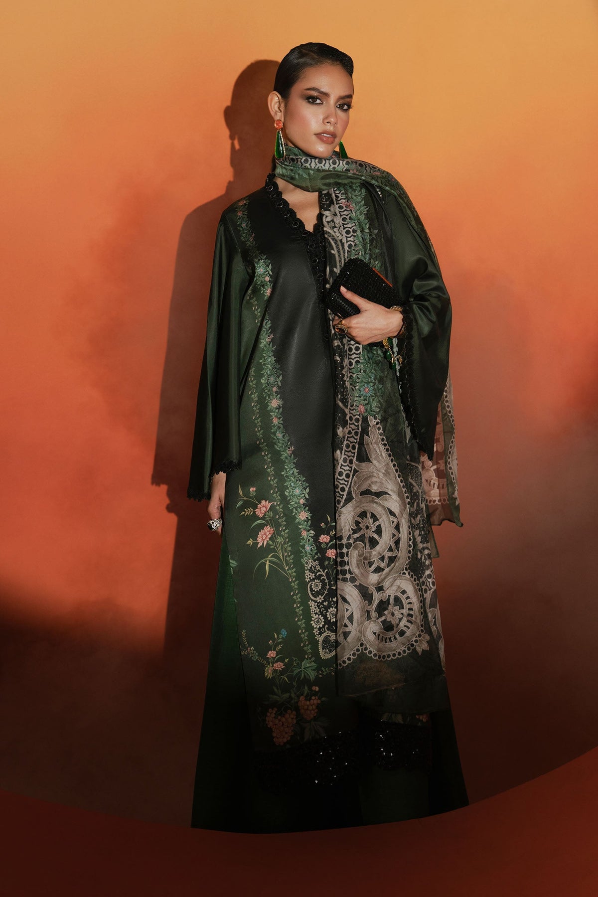 Maria B | Luxury Pret Pre Fall | MPS-EF26-06R1-Green by Maria B - Designer Dress  - Type : Ladies Clothes - Available at Libayah - 100% Original 