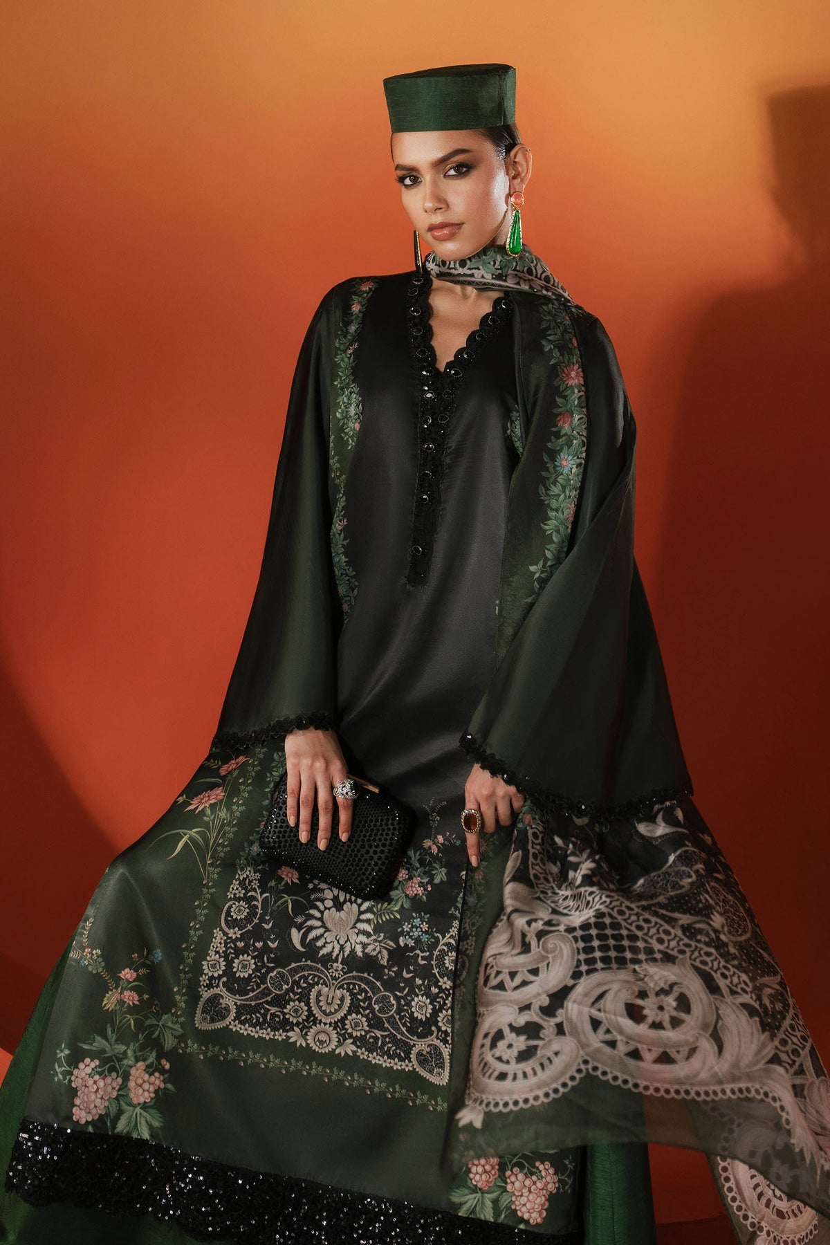 Maria B | Luxury Pret Pre Fall | MPS-EF26-06R1-Green by Maria B - Designer Dress  - Type : Ladies Clothes - Available at Libayah - 100% Original 