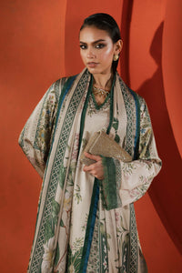 Maria B | Luxury Pret Pre Fall | MPS-EF26-10R1-Beige and Green by Maria B - Designer Dress  - Type : Ladies Clothes - Available at Libayah - 100% Original 