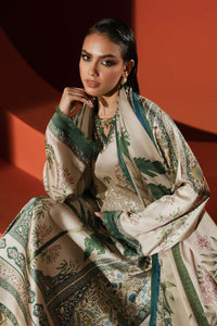 Maria B | Luxury Pret Pre Fall | MPS-EF26-10R1-Beige and Green by Maria B - Designer Dress  - Type : Ladies Clothes - Available at Libayah - 100% Original 