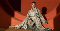 Maria B | Luxury Pret Pre Fall | MPS-EF26-10R1-Beige and Green by Maria B - Designer Dress  - Type : Ladies Clothes - Available at Libayah - 100% Original 