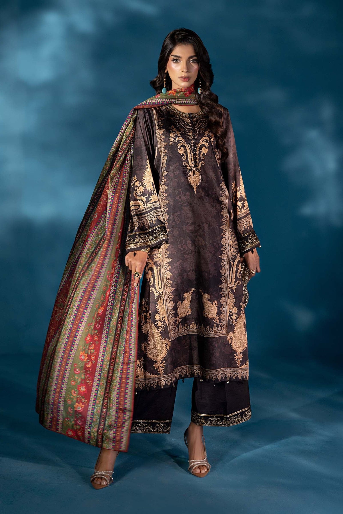 Maria B | Pre fall Dresses |  MPS-W25-02 K by Maria B - Designer Dress  - Type : Ladies Clothes - Available at Libayah - 100% Original 