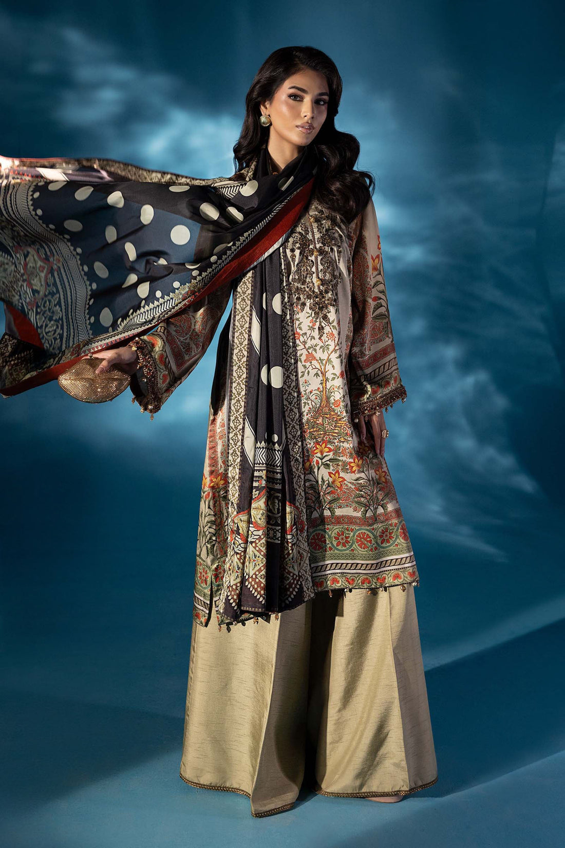Maria B | Pre fall Dresses |  MPS-W25-05 S by Maria B - Designer Dress  - Type : Ladies Clothes - Available at Libayah - 100% Original 