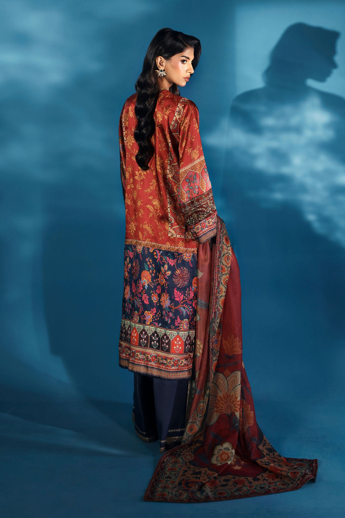 Maria B | Pre fall Dresses |  MPS-W25-08 R by Maria B - Designer Dress  - Type : Ladies Clothes - Available at Libayah - 100% Original 