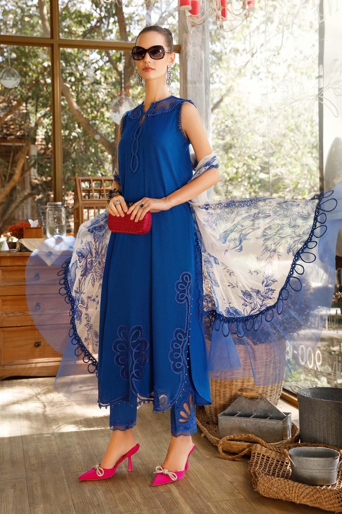 Maria B | M Prints | MPT-1704-B by Maria B - Designer Dress  - Type : Ladies Clothes - Available at Libayah - 100% Original 
