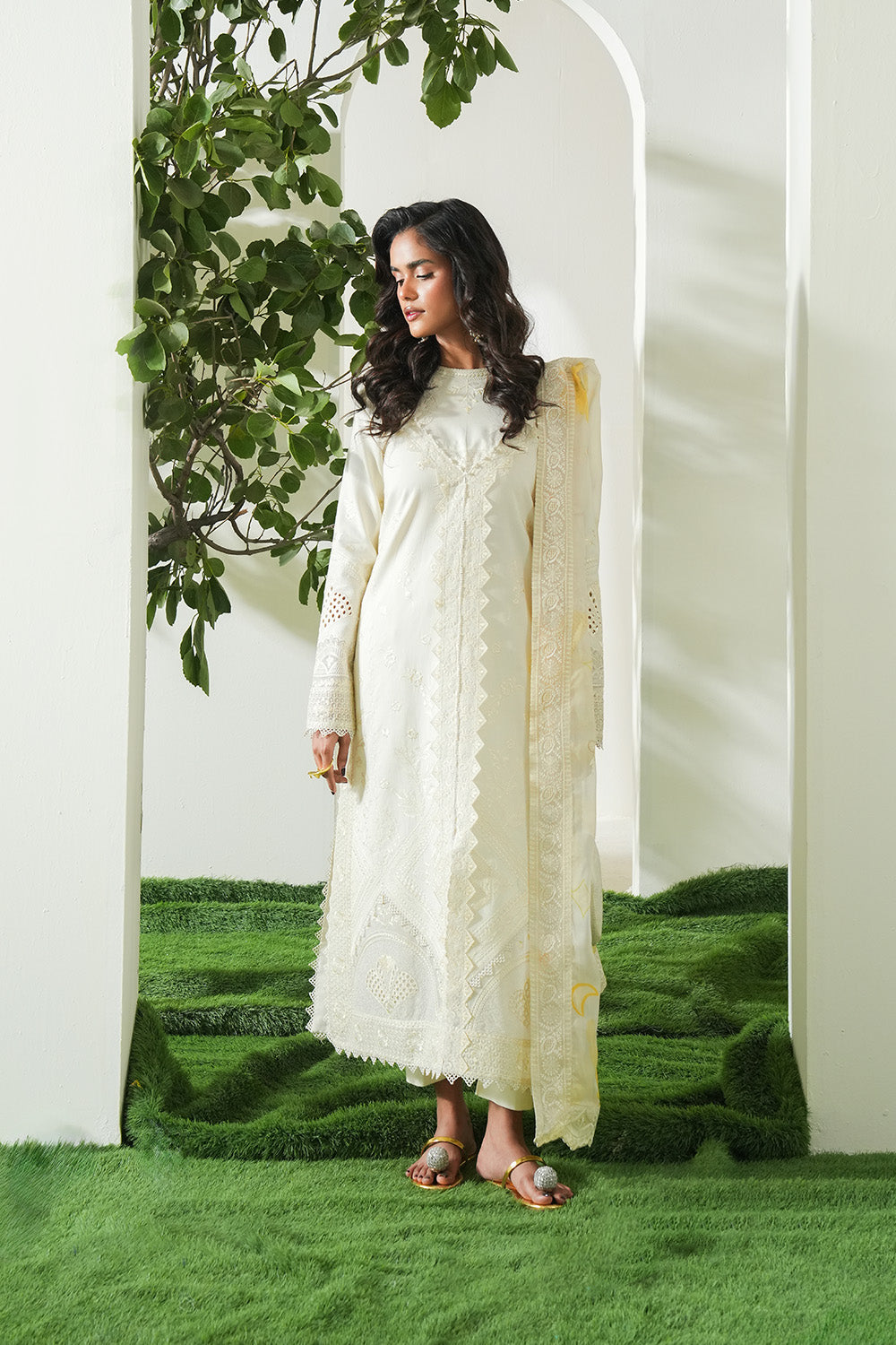 Maryum N Maria | Soiree Lawn | Lime by Maryum N Maria - Designer Dress - Type: Ladies Clothes - Available at Libayah - 100% Original