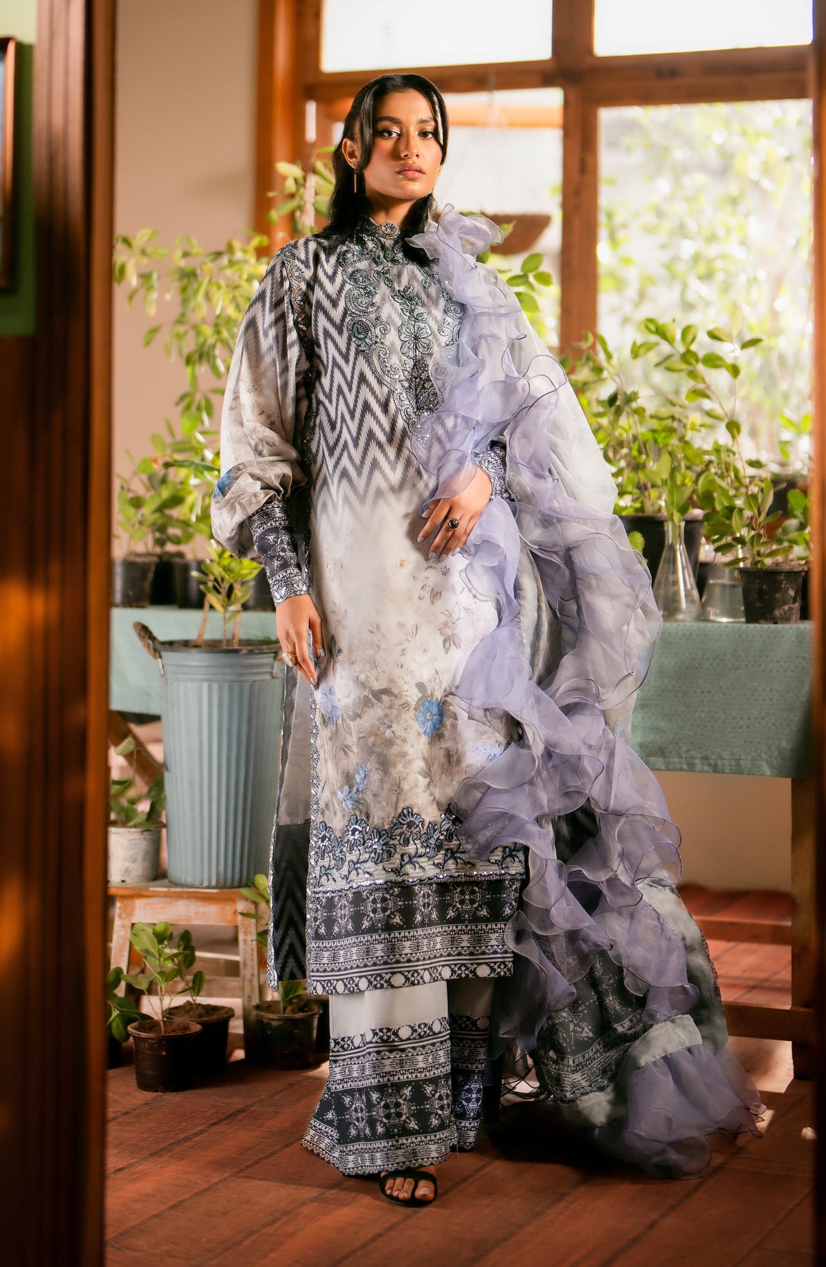Maryum N Maria | Luxury Lawn 24 | Sara by Maryum N Maria - Designer Dress - Type: Ladies Clothes - Available at Libayah - 100% Original