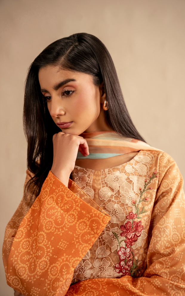 Asifa and Nabeel | Meraki SUmmer 26 | Peach Sorbet MSSL-02 by Asifa and Nabeel - Designer Dress - Type : Luxury Dress - Available at Libayah - 100% Original