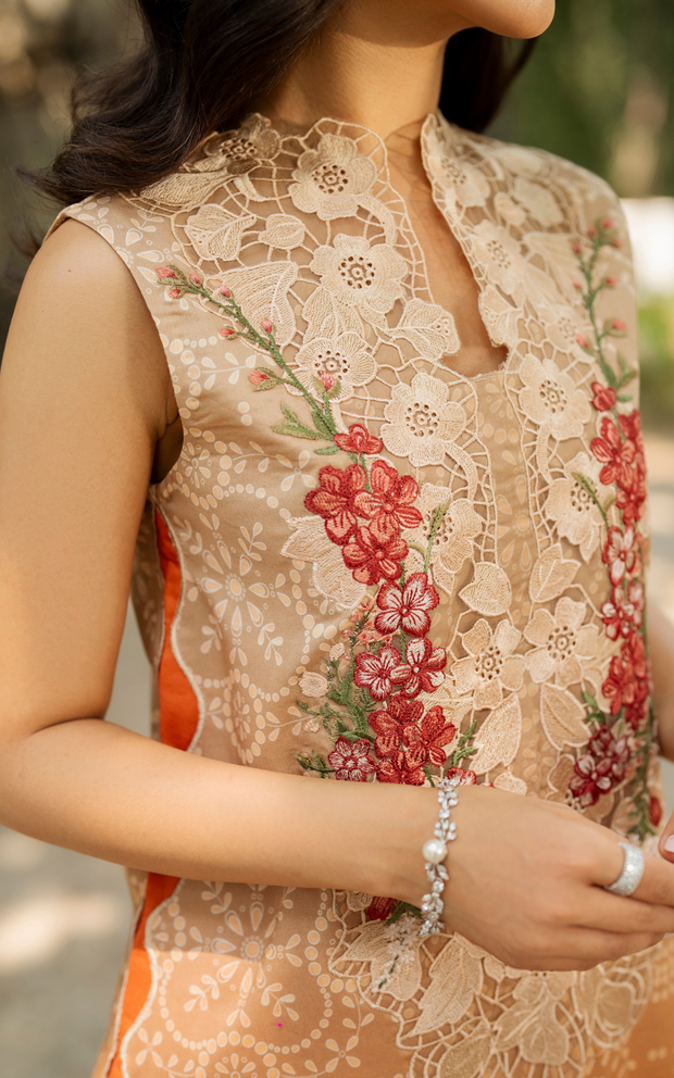 Asifa and Nabeel | Meraki SUmmer 26 | Peach Sorbet MSSL-02 by Asifa and Nabeel - Designer Dress - Type : Luxury Dress - Available at Libayah - 100% Original