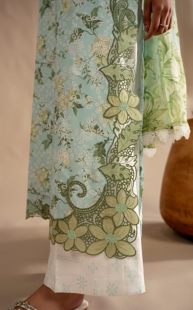 Asifa and Nabeel | Meraki SUmmer 26 | Mint Mosaic MSSL-12 by Asifa and Nabeel - Designer Dress - Type : Luxury Dress - Available at Libayah - 100% Original