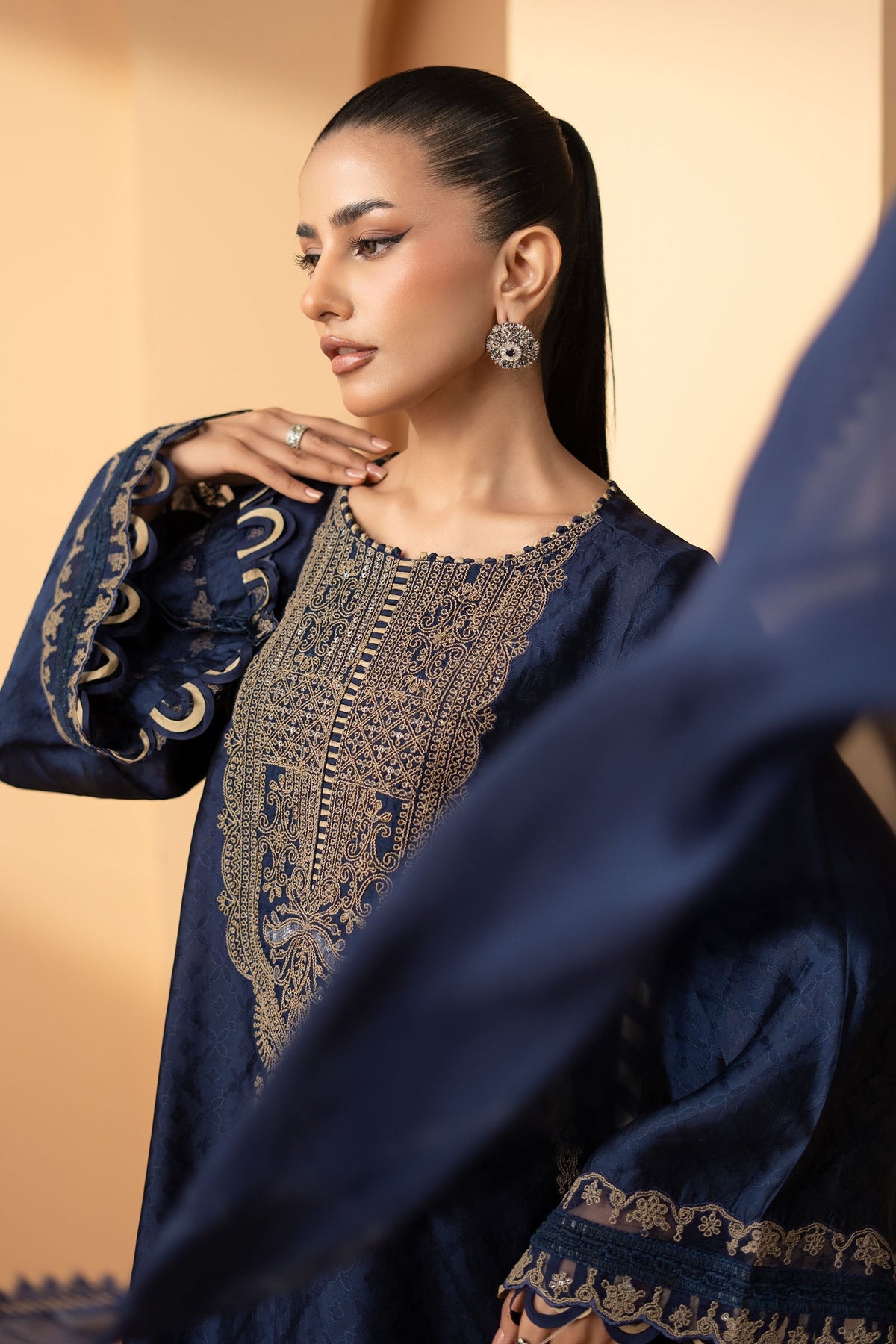 Maria B | Luxury Formals | MST-EF26-11-Blue by Maria B - Designer Dress  - Type : Ladies Clothes - Available at Libayah - 100% Original 