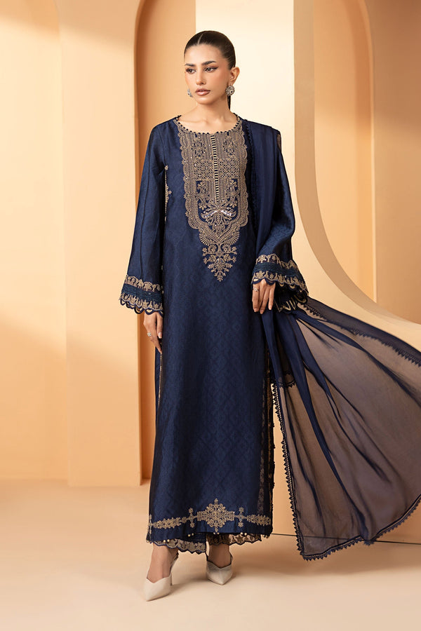 Maria B | Luxury Formals | MST-EF26-11-Blue by Maria B - Designer Dress  - Type : Ladies Clothes - Available at Libayah - 100% Original 