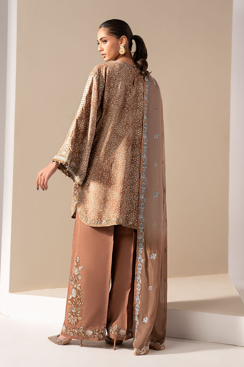 Maria B | Luxury Formals | MST-EF26-18-Brown by Maria B - Designer Dress  - Type : Ladies Clothes - Available at Libayah - 100% Original 