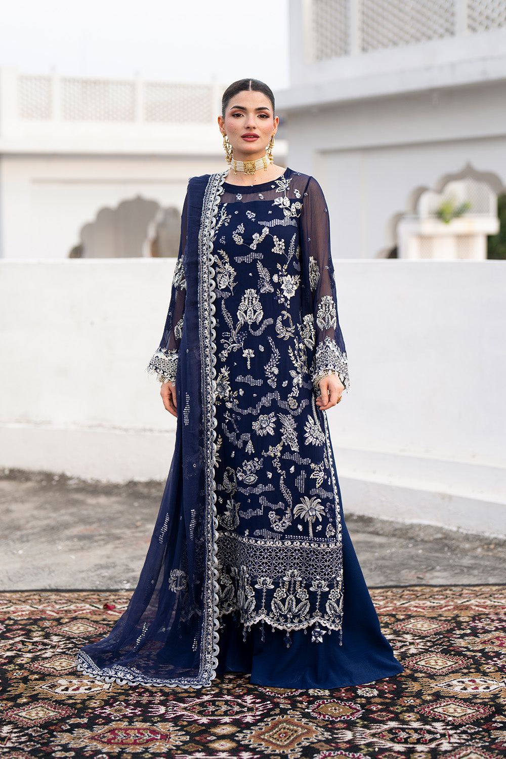 Maryum n Maria | Farda Formals | LACIVERT by Maryum n Maria - Designer Dress  - Type : Ladies Clothes - Available at Libayah - 100% Original 