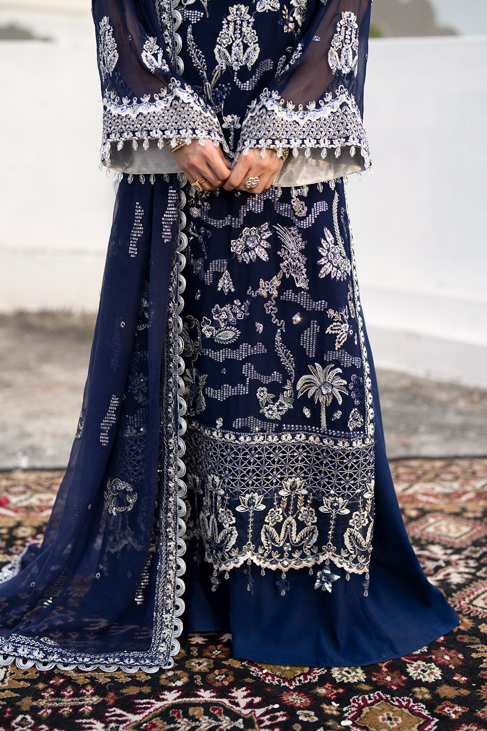 Maryum n Maria | Farda Formals | LACIVERT by Maryum n Maria - Designer Dress  - Type : Ladies Clothes - Available at Libayah - 100% Original 