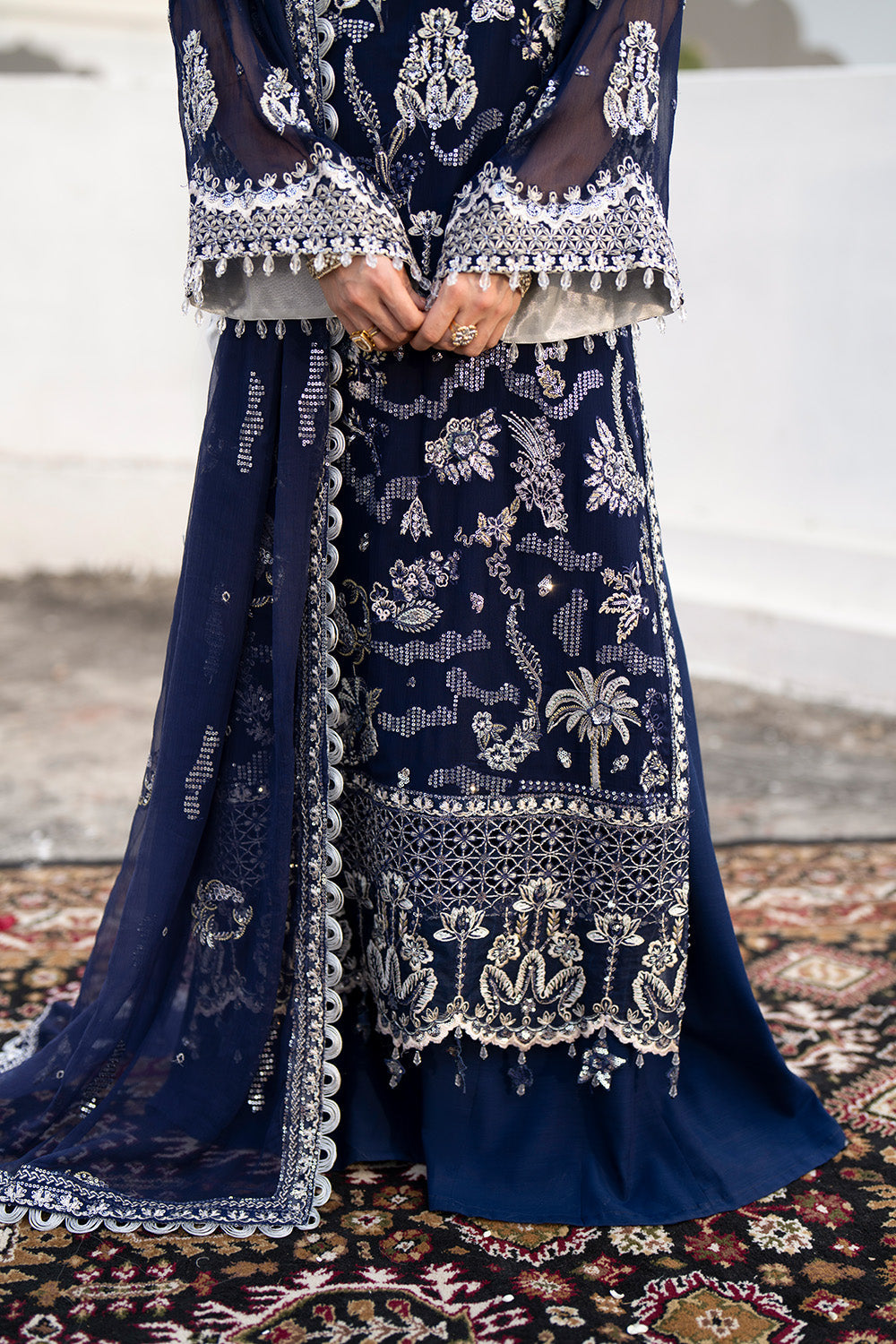 Maryum n Maria | Farda Formals | LACIVERT by Maryum n Maria - Designer Dress  - Type : Ladies Clothes - Available at Libayah - 100% Original 