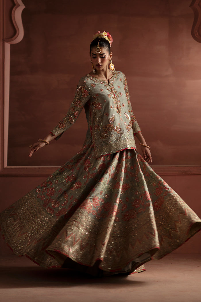 Maryum N Maria | Luxury Silk | RECEPTION FLOWERS - MSS5900 by Maryum N Maria - Designer Dress  - Type : Ladies Clothes - Available at Libayah - 100% Original 