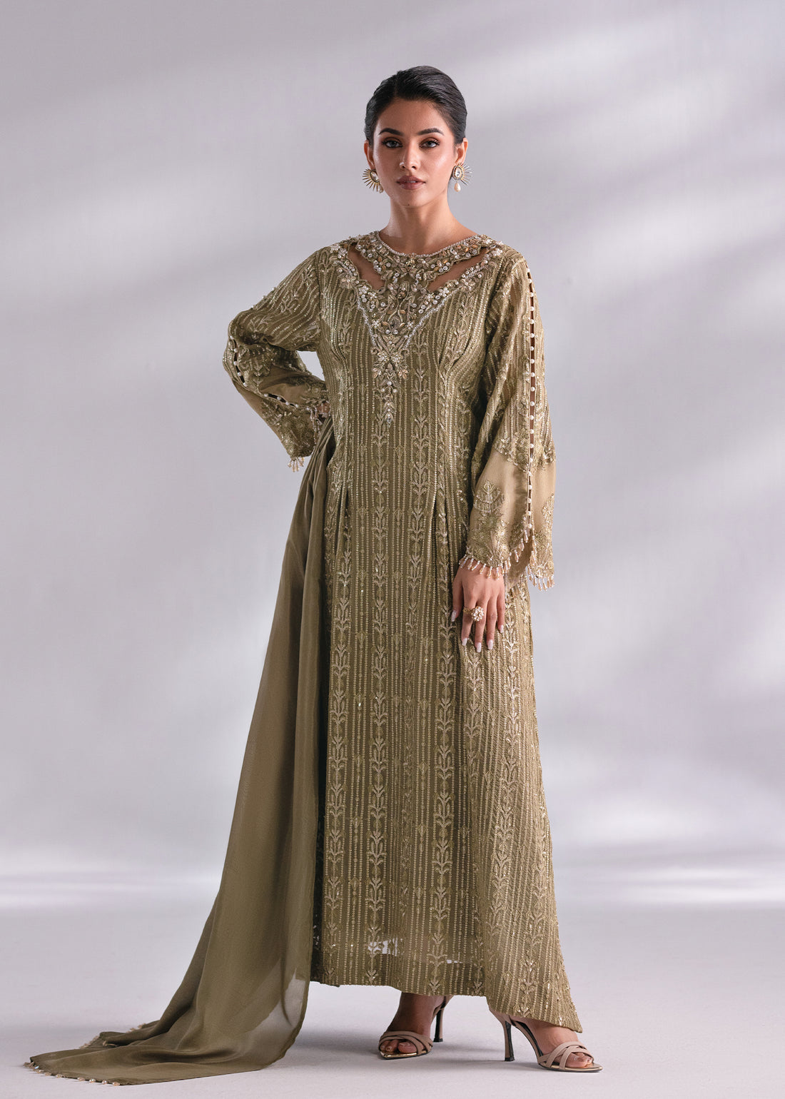 Mehak Yaqoob | Enchante The Luxe Edit | Peridot by Mehak Yaqoob - Designer Dress - Type: Ladies Clothes - Available at Libayah - 100% Original