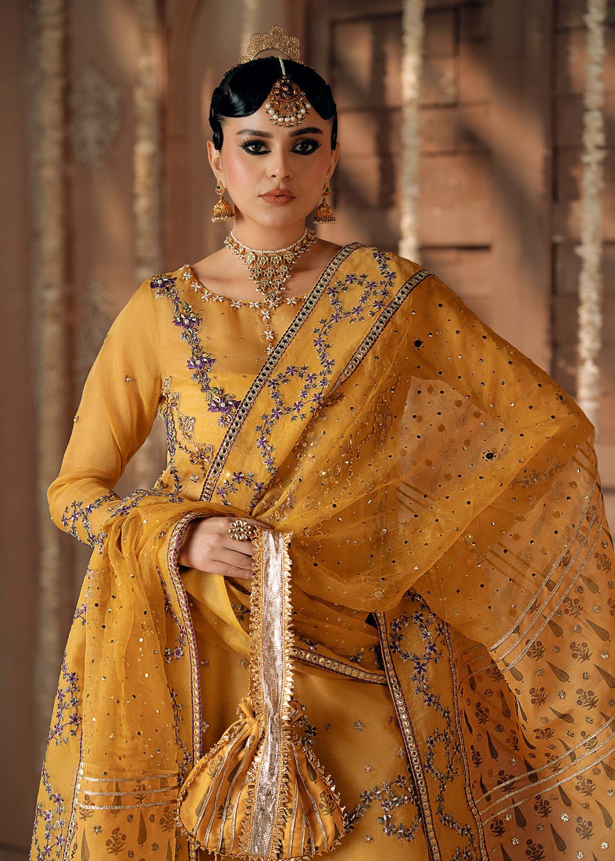 Fozia Khalid | Chamakh Dhamakh Wedding Festivity | Mayun by Fozia Khalid - Designer Dress - Type: Ladies Clothes - Available at Libayah - 100% Original