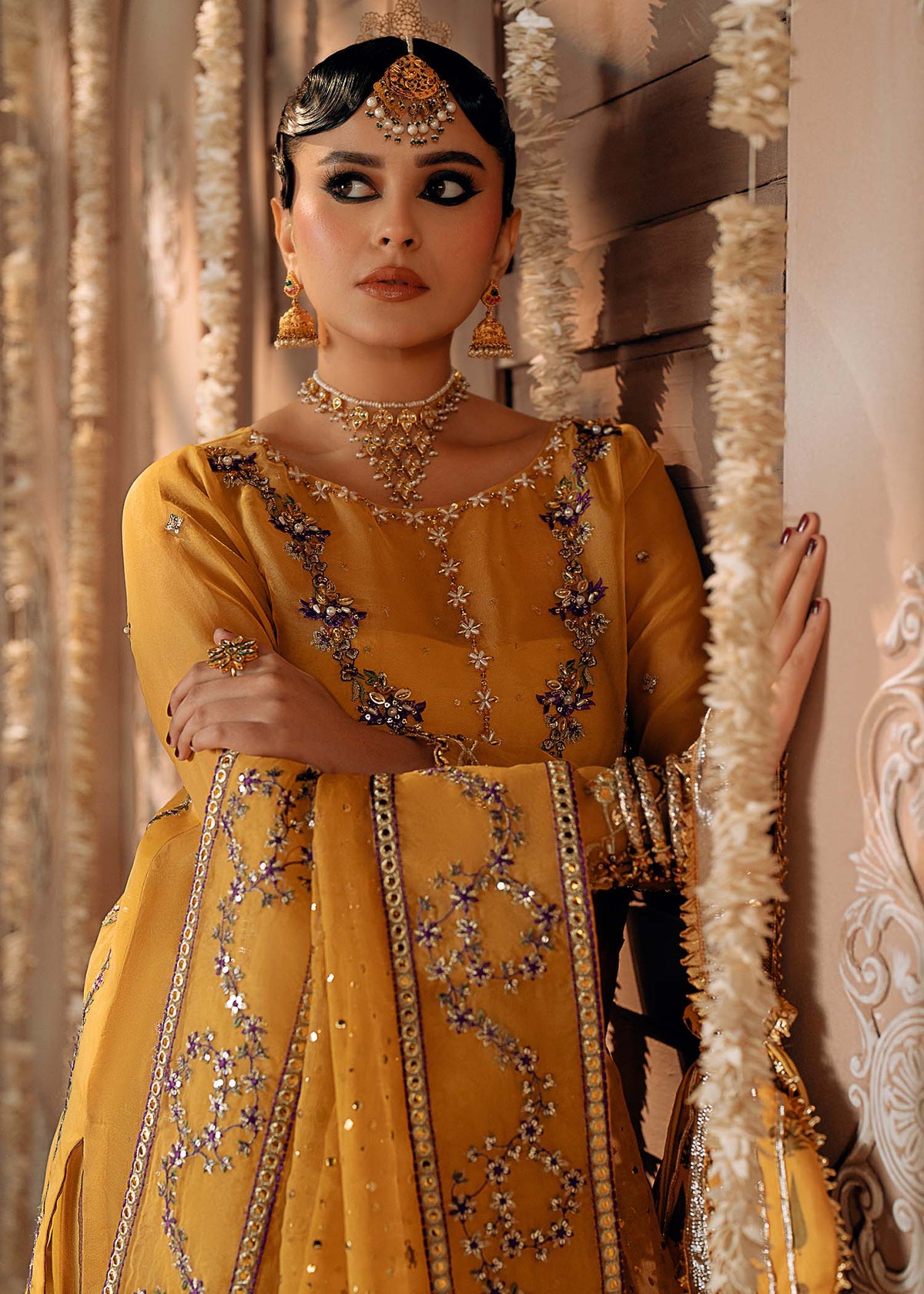 Fozia Khalid | Chamakh Dhamakh Wedding Festivity | Mayun by Fozia Khalid - Designer Dress - Type: Ladies Clothes - Available at Libayah - 100% Original